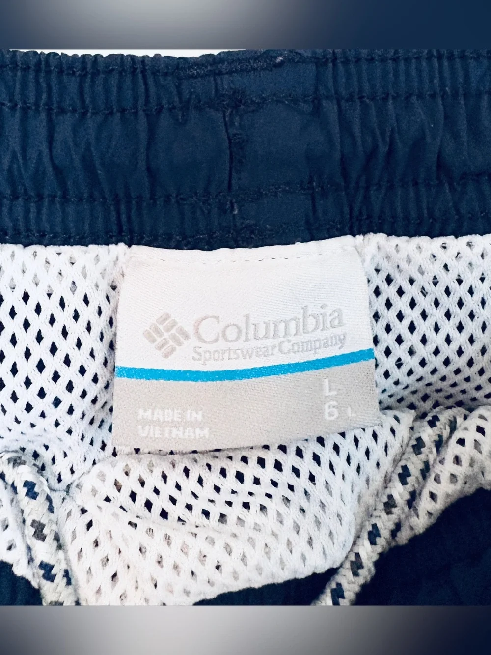Columbia PFG Swim Trunks Fishing Swimming Shorts Lined L Navy